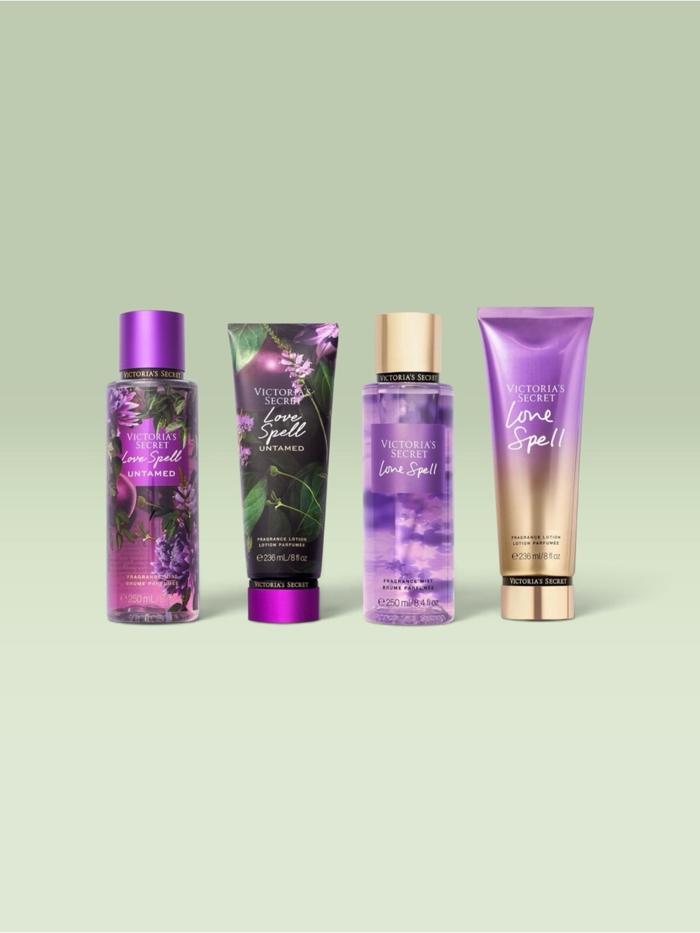 Victoria's Secret LOVE SPELL UNTAMED + LOVE SPELL Fragrance Mist and Lotion Duo